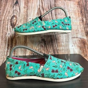 Toms Feelin Bright Flamingo Cactus Flats Womens Sz 8.5